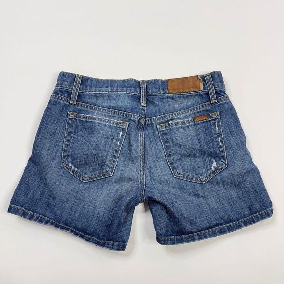 Joe's Samara Distressed Jean Shorts Women's 25 Mid Rise Denim Medium Wash Blue - Picture 2 of 10